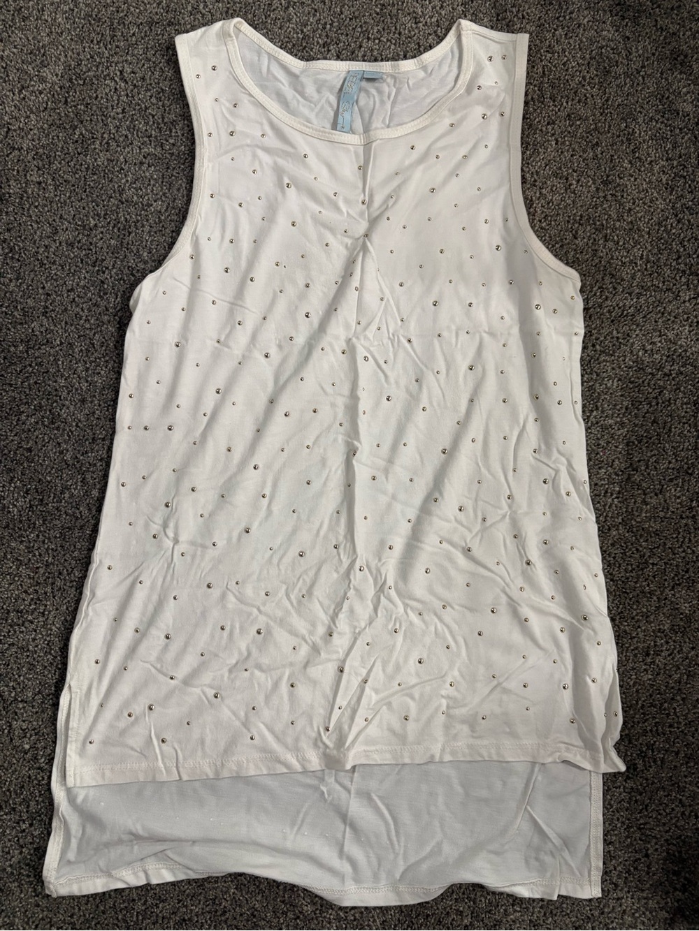 White Studded Layered Tank Top
